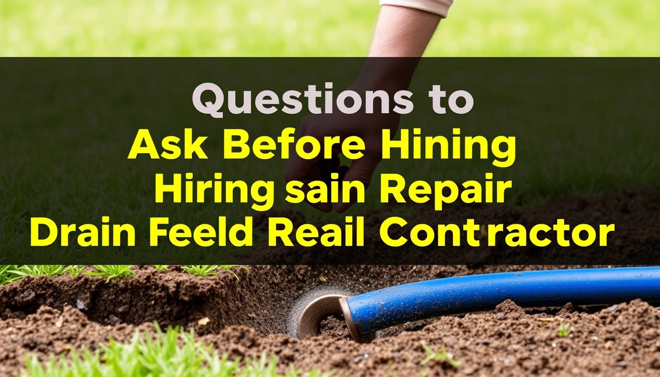 Questions to Ask Before Hiring a Drain Field Repair Contractor Questions to Ask Before Hiring a Drain Field Repair Contractor