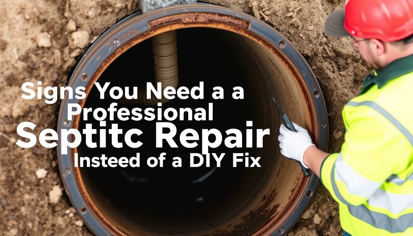 Signs You Need a Professional Septic Repair Instead of a DIY Fix