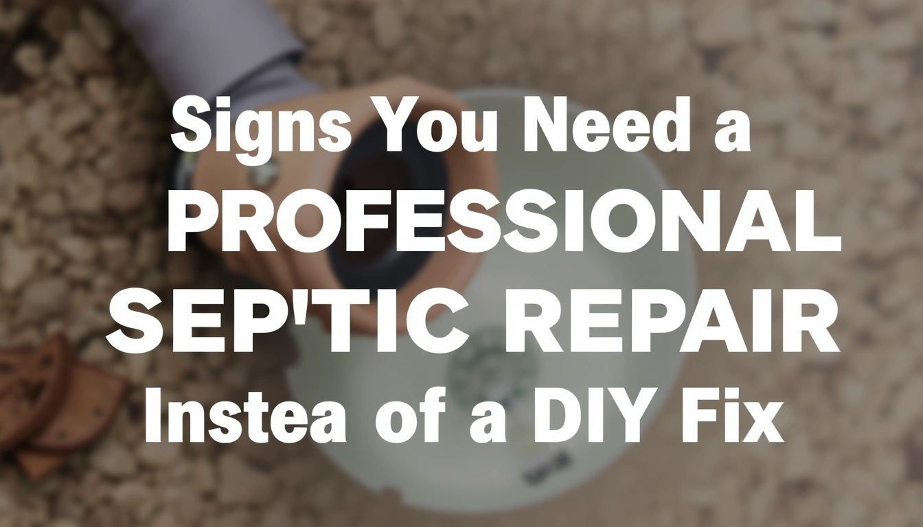 Signs You Need a Professional Septic Repair Instead of a DIY Fix